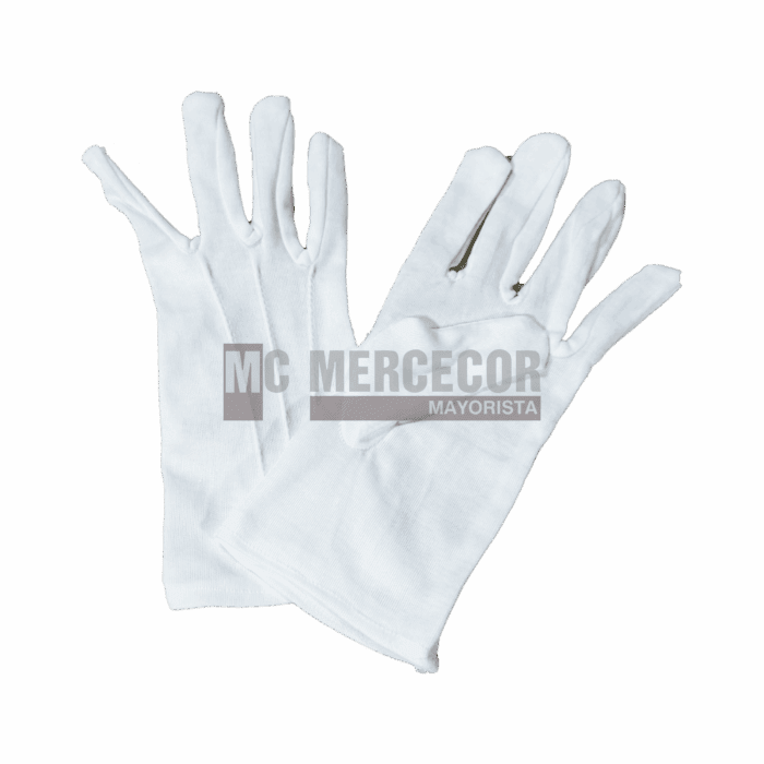 Guante blanco algodón y lycra "Qiling" por par