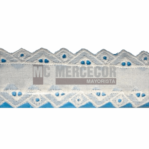 Puntilla Broderie art 9919 puro algodón 2,5cm por 13,70 m